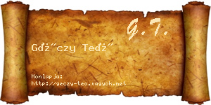Géczy Teó névjegykártya